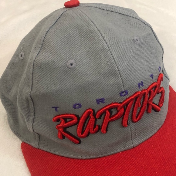 Vintage NBA Toronto Raptors Basketball The Home Game Gray Red Strap Back Hat Cap - Picture 14 of 14